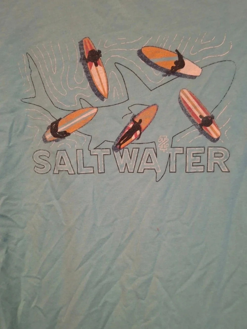 Izod Saltwater Short Sleeve Tee in Aqua Blue